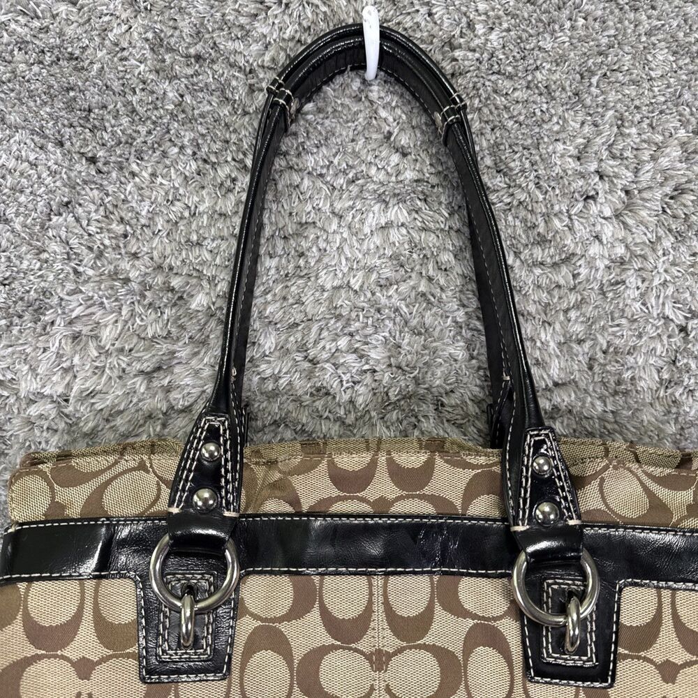 Vintage Coach Penelope Signature Monogrammed Shoulder Bag Purse Y2K Tan - Picture 7 of 16